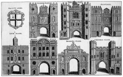 Armas e portões da cidade de Londres, c1650 século XIX de Unbekannt