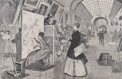 Estudantes de arte e copistas na Galeria do Louvre, Paris Harper