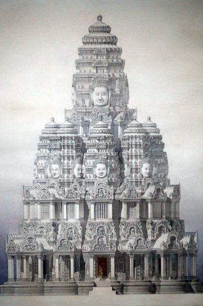 Museu das Civilizações Asiáticas, Angkor, Explorando a cidade sagrada do Camboja, Restauração da torre cnetral do baião, Louis Delaporte e Henri Deverin, Camboja de Unbekannt