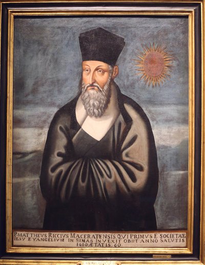 Museu das Civlizações Asiáticas. O Cristianismo na Ásia: Arte Sagrada e Esplendor Visual. Retrato de Matteo Ricci (Um jesuíta italiano que passou a maior parte de sua vida trazendo Christiantly para a China). Emmanuele Pereira (Você Wenhui de Unbekannt