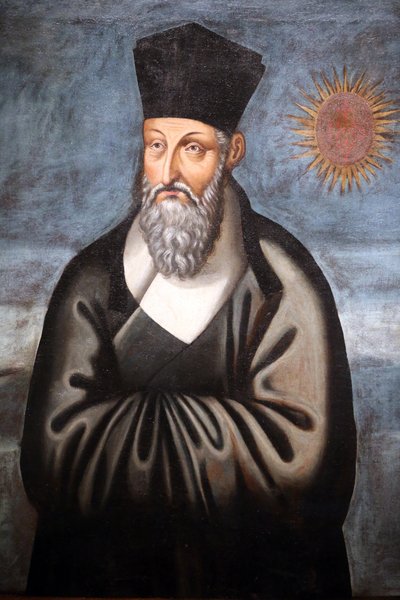 Museu das Civlizações Asiáticas. O Cristianismo na Ásia: Arte Sagrada e Esplendor Visual. Retrato de Matteo Ricci (Um jesuíta italiano que passou a maior parte de sua vida trazendo Christiantly para a China). Emmanuele Pereira (Você Wenhui de Unbekannt