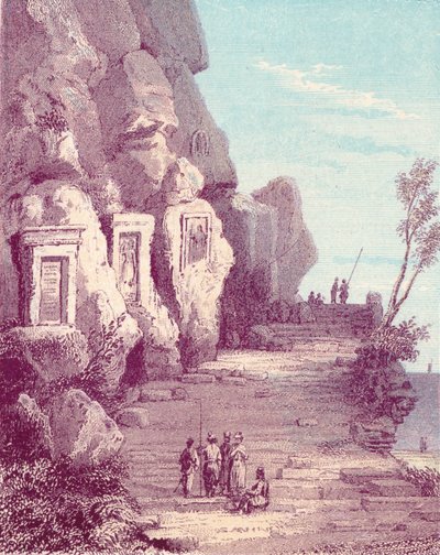 Escultura assíria no rio Nahr El Kelb ou Dog, século c19th. de Unbekannt