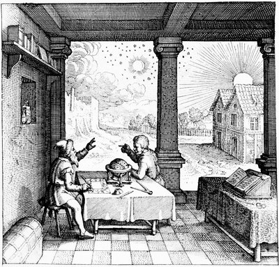 Astrólogos preparando um horóscopo, 1617-1619 de Unbekannt