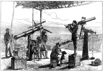Astrônomos esperando por um eclipse, Índia, 1872 de Unbekannt