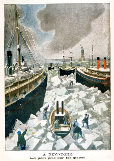 Em Nova York, o porto tomado pelo gelo, 1901 de Unbekannt