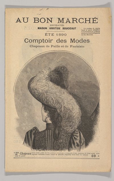 Au Bon Marché-Comptoir des Modes, Fancy Straw Hats, verão de 1890, 1890. de Unbekannt