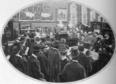 Leilão em andamento nos Phillips auctioneers, Londres, c1901 1901 de Unbekannt