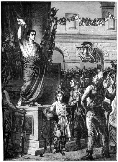 Augusto apresenta a constituição, Lyon, França, 10 aC 1882-1884 de Unbekannt