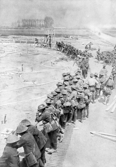 Tropas australianas no dia anterior à Batalha de Messines, Bélgica, 6 de junho de 1917 de Unbekannt