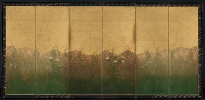Noite de outono com lua cheia na planície de Musashino, início dos anos 1600. de Unbekannt