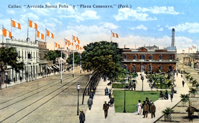 Avenida Saenz Pena e Plaza Casanave, Callao, Peru, c1900s de Unbekannt