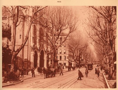 Avenue de la Victoire e Igreja de Notre-Dame, Nice, 1930. de Unbekannt