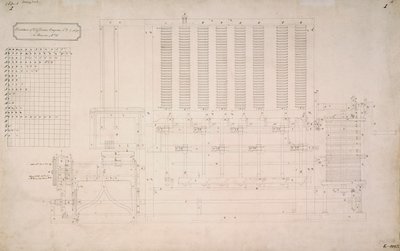 Motores de Babbage, Desenho da Diferença Vista Lateral do Motor de Diferença Nº 2 de Unbekannt