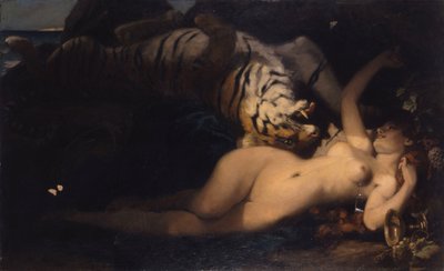 Bacchante brincando com um tigre de Unbekannt Unbekannt