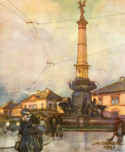 Bahnhof Mit Vereinigungsbrunnen, estação ferroviária com fonte de unificação, c1929. de Unbekannt