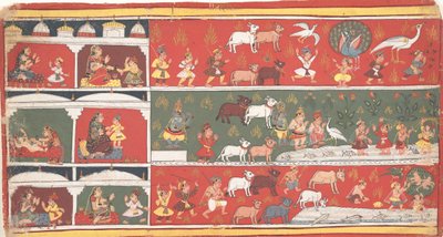 Bakasura, o Demônio do Guindaste, chega em Brindavan ... um Bhagavata Purana Disperso ..., ca. 1700 de Unbekannt