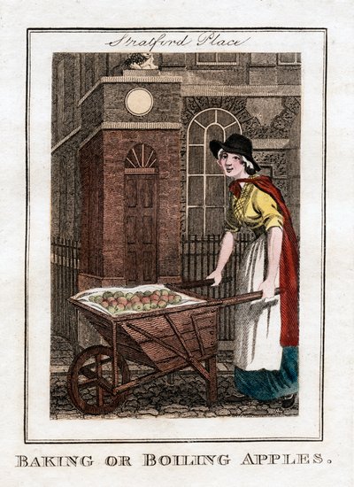 Assar ou ferver maçãs, Stratford Place, Londres, 1805 de Unbekannt