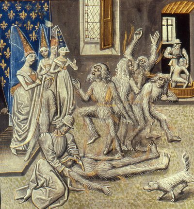 Miniatura de Bal des Ardents das Grandes Chroniques de France de Jean Froissart, século XV. de Unbekannt