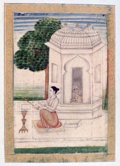 Bamgali Ragini, Álbum Ragamala, Escola de Rajasthan, século XIX de Unbekannt
