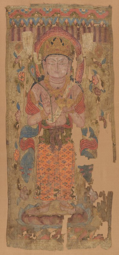 Banner com Bodhisattva, possivelmente Mahamayuri, século 9-10. de Unbekannt