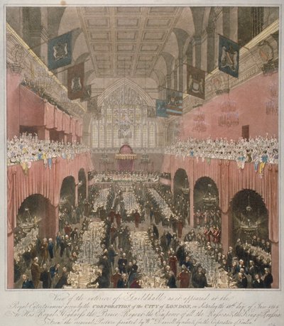 Banquete no Guildhall, City of London, 1814 1815.                                          de Unbekannt