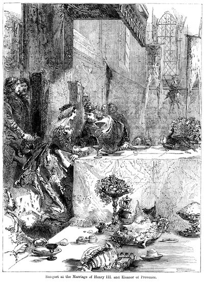 Banquete no casamento do rei Henrique III 1207-1272 e Eleanor da Provença c1223-1291, 1236 de Unbekannt