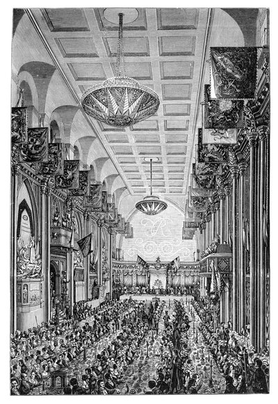 Banquete para a rainha no Guildhall, Londres, 1837, 1900 de Unbekannt
