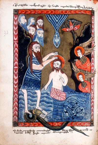 Batismo de Jesus por João Batista, do Evangelismo Armênio de Unbekannt