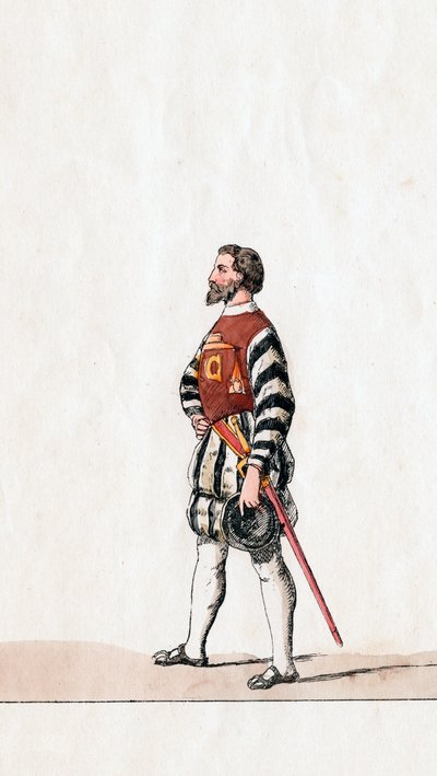 Barão, figurino para a peça de Shakespeares, Henrique VIII, século XIX de Unbekannt
