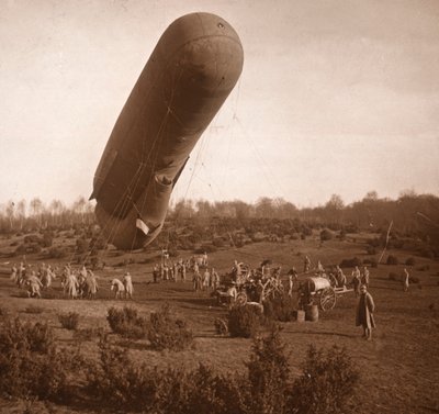 Barragem de balão, Somme, norte da França, c1914-c1918 de Unbekannt