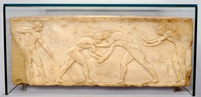 Friso de baixo-relevo de lutadores, c500 aC. de Unbekannt