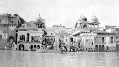 Ghats de banho, Mathura, Índia, 1916-1917 de Unbekannt