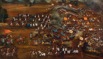 Batalha entre persas e russos perto de Sultanabad, 13 de fevereiro de 1812 c1815 de Unbekannt