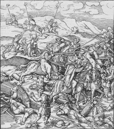 Batalha entre os mongóis sob Timur e os turcos, c1400 1908 de Unbekannt