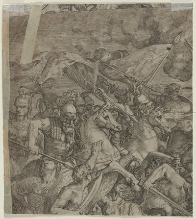 Batalha da ponte da Milvia, fragmento verso, 1500s. de Unbekannt