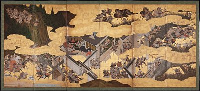 Cenas de batalha do Conto de Heike Heike Monogatari, primeiro terço do século XVII. de Unbekannt
