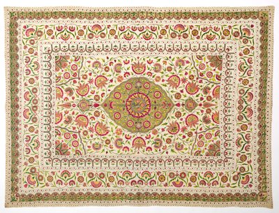 Capa de cama com padrão floral medalhão, final dos anos 1600 ao início dos anos 1700. de Unbekannt