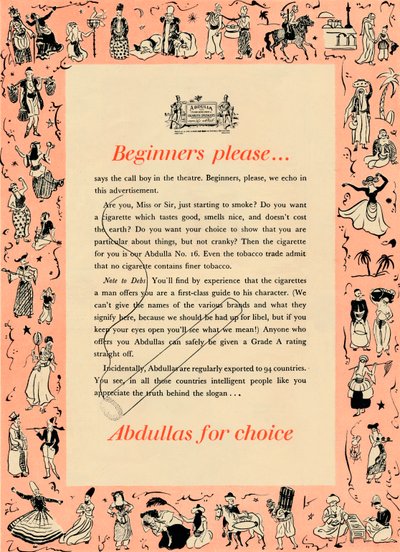 Os iniciantes agradam a Abdullas pela escolha, 1939. de Unbekannt