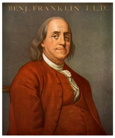 Benjamin Franklin, cientista e político americano, 1782 1956 de Unbekannt