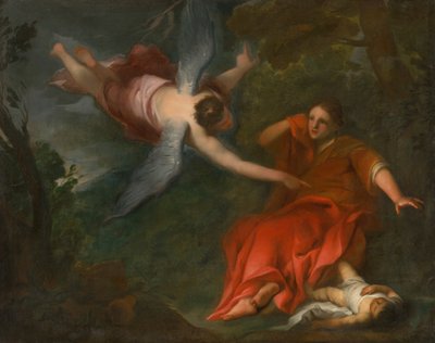 Motivo bíblico com anjo voador de Unbekannt