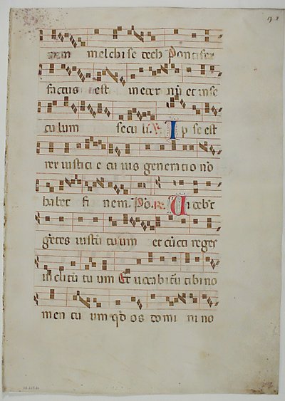 Bifolium de um antifonário, italiano, século XIV. de Unbekannt