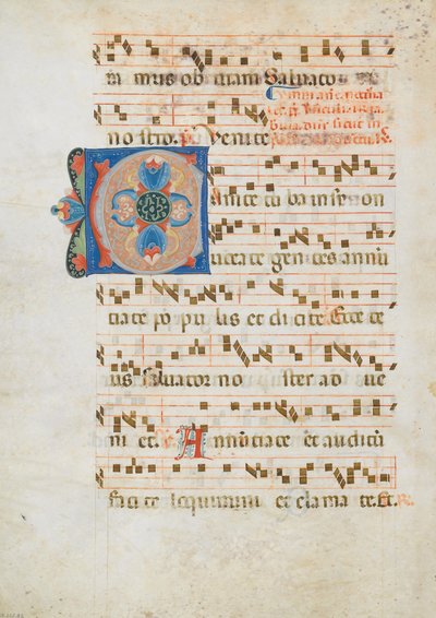 Bifolium com inicial C, de um antifonário, italiano, ca. 1320. de Unbekannt
