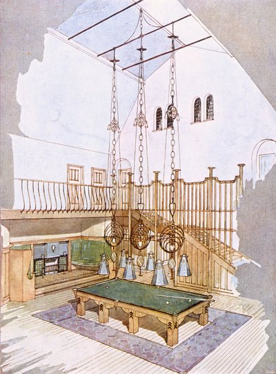 Sala de Bilhar, desenhada por George Walton, a partir de 