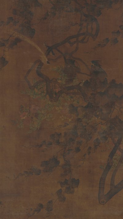 Pássaros, videiras e flores, dinastia Ming, 1368-1644. de Unbekannt