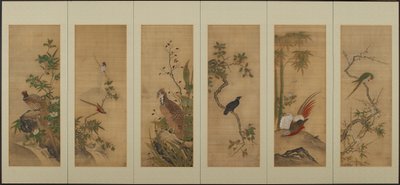 Pássaros e flores, período Edo, século XVIII. de Unbekannt