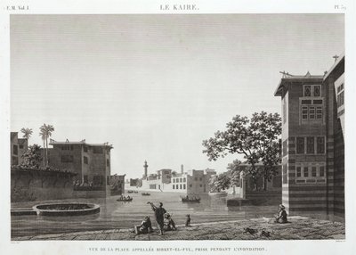 Birket-al-Fyl, Cairo, Egito, durante a enchente, c 1798 de Unbekannt