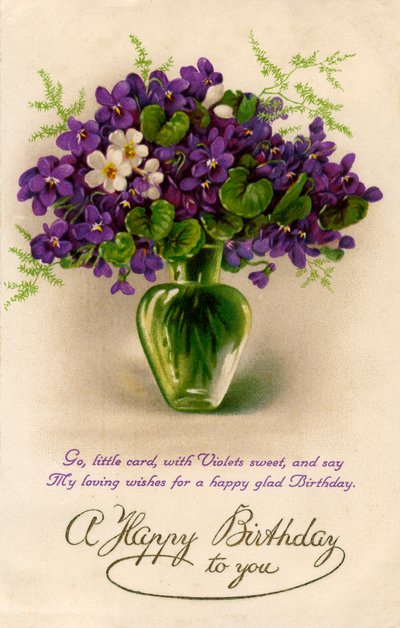 Cartão de aniversário, c1900-1929 de Unbekannt