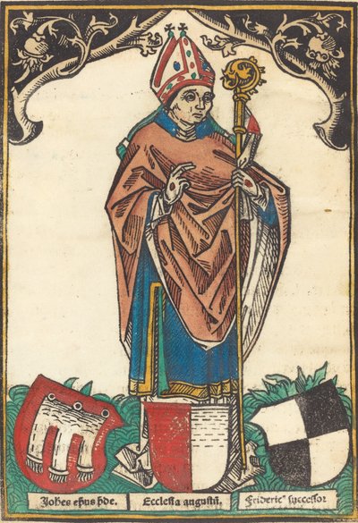 Bispo de Augsburg com três brasões, c. 1485. de Unbekannt