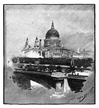 Ponte Blackfriars e Catedral de São Paulo, Londres de Unbekannt