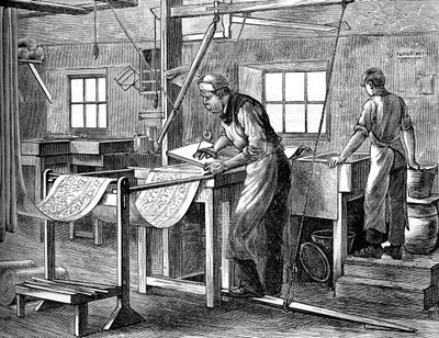 Impressoras de bloco no trabalho, c1880 de Unbekannt
